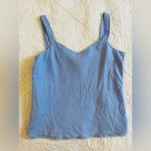 Eileen Fisher Blue 100% Irish Linen Double Layer Bias Cut Cami Tank Medium